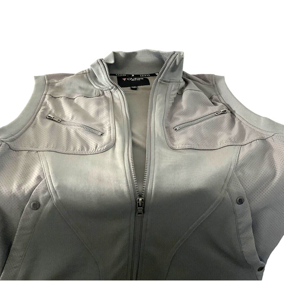 Guess Mens Large Gray Utility Vest Zip Front Two Zipper Pockets Two Open Pockets - Picture 9 of 11